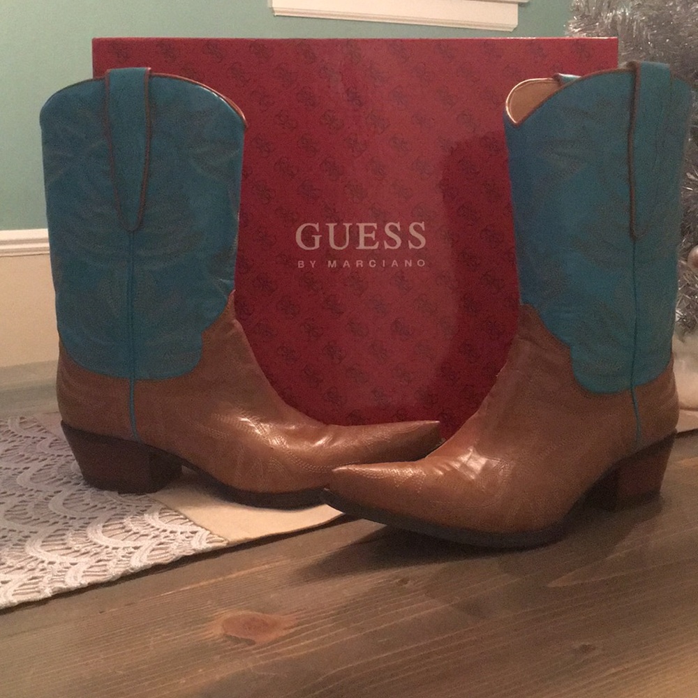 GUESS leather cowboy boots LIKE NEW 7.5